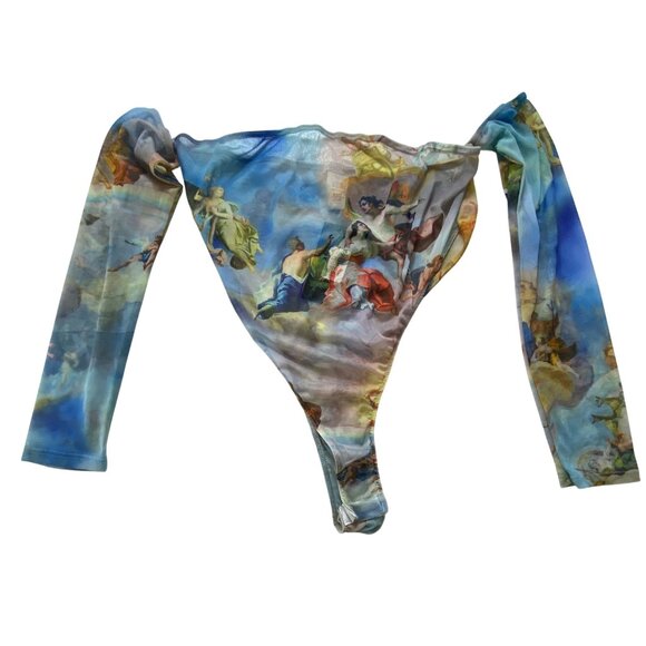 Looking Down On‎ Us Mesh Pant Set By Fashion Nova Size Large Sexy Pastel Bodycon - Picture 3 of 9